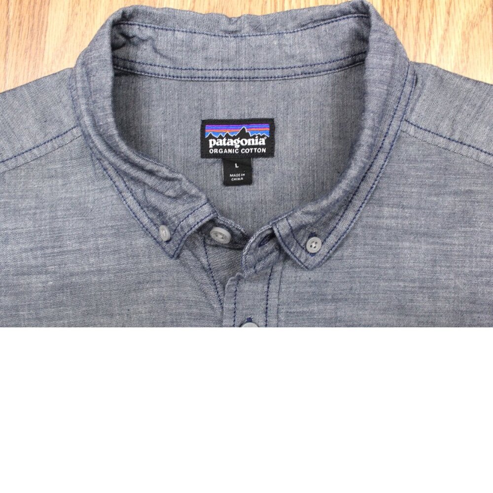 PATAGONIA REGULAR FIT 100% ORGANIC COTTON SHIRT GRAY LARGE, L
